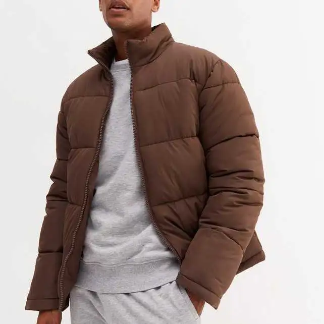 Veste en duvet ultra légère Veste à col zippé Veste d'hiver unisexe à broderie 3D pour homme Manteau en duvet Puffer