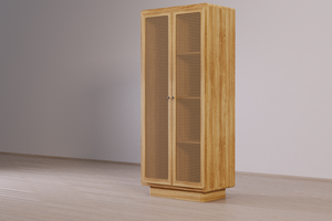 Armario alto de diseño minimalista de madera maciza 100% de alta calidad para muebles de dormitorio y muebles de interior - Product Image 4