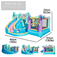 Castillo Inflable con Piscina, Diseño de Dibujos Animados para Patio Comunitario, Área de Juegos Separada, Marca Privada Disponible