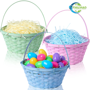 Cestas de bambú de Pascua tejidas a mano de Vietnam, cesta decorativa para huevos, chocolate y regalos de vacaciones - Product Image 6