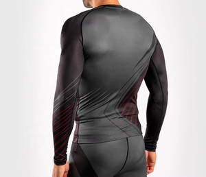 Unisex Custom Sublimated Compression Gym Shirts Long Sleeve <b>BJJ</b> <b>Rashguard</b> MMA with Custom Logo Fabric long Sleeves - Product Image 5