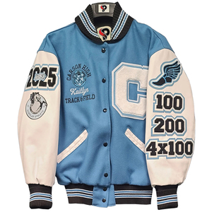 Chaqueta Universitaria Personalizada al por Mayor para Mujer, Chaqueta Bomber Juvenil con Parches de Chenilla para la Escuela - Product Image 6