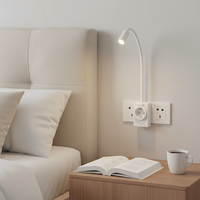 Lampe murale LED moderne pour la maison, à intensité variable, prise européenne, sortie USB-A/USB-C, charge, commande tactile, lampe de lecture à brancher, abat-jour blanc pour cuisine