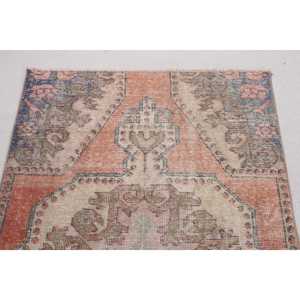 Alfombra de 3.6x5.9 pies, alfombra turca vintage, alfombra con motivos de plantas y árboles naranjas - Product Image 5