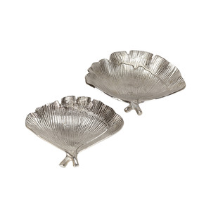Plat à feuilles Nickelé en Aluminium moulé pour table à manger Cuisine restaurant hôtel et bol à fruits pour table Décoratif - Product Image 6