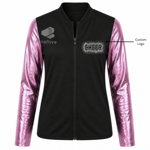 Personalized Cheerleader Warm-Up <b>Jacket</b> Custom Bling <b>Rhinestone</b> Embroidered Team Spirit <b>Jacket</b> For Cheer Girls - Product Image 1