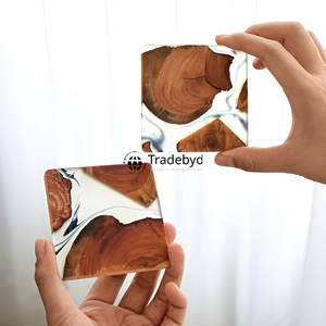 Handmade Resin Premium Quality Luxury <b>Drink</b> <b>Coasters</b> 4X4 Inches Customizable Colors Logo Stylish Table Decor <b>Coaster</b> Set - Product Image 2