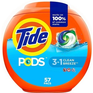 Tide Pods Detergente para ropa, Clean Breeze, 57 cápsulas, 46 onzas (paquete de 2) - Product Image 4