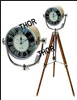 Horloge au sol ronde avec trépied, thème plage nautique bord de mer, article cadeau - Product Image 2