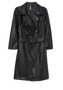 Elegante vestido bustier de cuero negro 2025 primavera otoño mujer vestido de piel sintética Oficina señora manga corta slim fit mono abrigos - Product Image 6