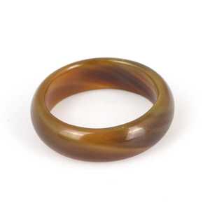 Vintage <b>Statement</b> Brown Agate <b>Ring</b> Fashionable Geometric Style Gold Plating Stainless Steel Inlay Free Size Gemstone <b>Rings</b> Gift - Product Image 2