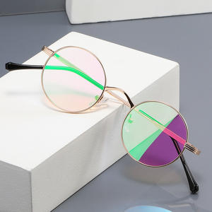 แว่นกันแดดทรงกลมแฟชั่นกรอบโลหะเต็มขอบ  ฟิล์มสีซันเรย์  เลนส์โพลาไรซ์ ป้องกันรังสียูวี 400  โปร่งใส  ระดับไฮเอนด์ - Product Image 2