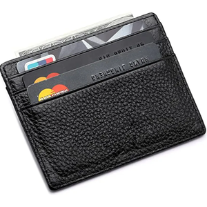 Tarjetero de cuero genuino personalizado, ligero, de alta calidad, tarjetero para hombre, Cartera de bolsillo, Mini Smart Slim Crazy Horse de cuero - Product Image 1