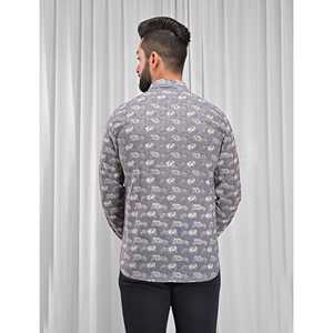 Camisa Casual de Algodón con Estampado Floral para Hombre, con Mangas Largas y Cuello Alto, 100% Transpirable, Tela Popelina y Oxford, ODM OEM - Product Image 3