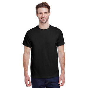 T-shirt à col rond en coton doux classique 100% coton noir - Product Image 1
