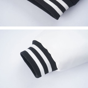 Chaqueta con logotipo de diseño personalizado para hombre, chaqueta de béisbol bordada con mangas de cuero y lana de alta calidad, ropa de calle de talla grande - Product Image 3