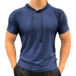 Sweat à capuche et sweat-shirt de sport pour hommes à séchage rapide Fitness Slim haute élasticité respirant T-shirt de course avec haut - Product Image 1