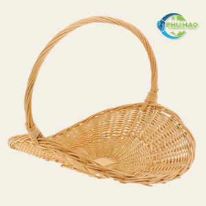 CESTA DE FLORES DE Mimbre Vietnamita Ecológica, Cesta de Campo Vintage de Fruta de Ratán, Cesta Hecha a Mano para Exhibiciones Florales - Product Image 3