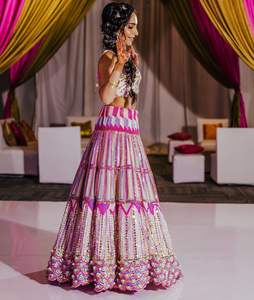 Secuencia bordada Pearl Work Legenga Choli Indian & Pakistani Wedding & Party Wear Lehenga ocasional - Product Image 4