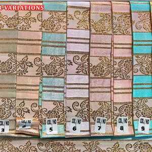 ผ้าคอชันนิกที่ทันสมัยผ้าทอสีทองจาริสำหรับส่าหรีผู้มีสไตล์และตกแต่งบ้านที่หรูหราและงานฝีมือ - Product Image 3