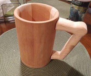 STYLE LOGO SOLID <b>WOODEN</b> BEER VIKING <b>Tankard</b> Mugs with <b>Wooden</b> Solid Handle for Wine Coffee Bar Restaurants - Product Image 4