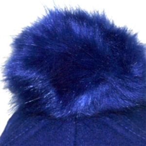 Gorro de mezcla de lana SGR, gorra con pompón dorado Azul Real, logotipo bordado, gorro cálido de invierno de 5 paneles para escena de negocios Sigma Gamma Rho - Product Image 6