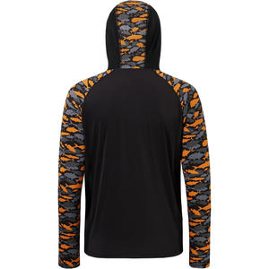 Custom Mens UV Protection Fishing Hoodie <b>Shirt</b> Long Sleeve with <b>Hood</b> Breathable Lightweight Outdoor <b>Shirt</b> with Logo - Product Image 2