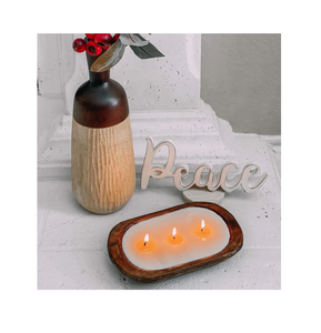 Tazón de masa de madera Tazón de masa de granja rústica Bandeja de decoración de Navidad Tazón de vela de madera Venta más vendida - Product Image 5