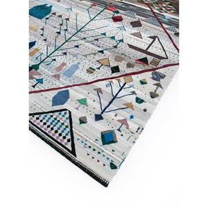 Alfombra de Lana Anudada a Mano con Diseño Geométrico Freedom Manchaha, Gris y Negra, Rectangular, para Sala de Estar, Decoración de Pasillo, Material Viscosa-LE-8251 - Product Image 1