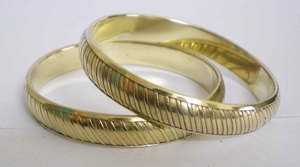 Trendy High Quality Handcrafted Vertical Line Copper <b>Bangle</b> For Women Elegant <b>Gold</b> Plated Indian Bridal Jewelry Ethnic Fashion - Product Image 5