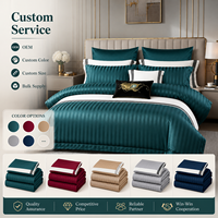 Ensembles de draps et taies d'oreiller 4 pièces en gros avec housse de couette, ensemble de literie personnalisé OEM ODM, doux et lavable pour hôtel, maison, marque privée