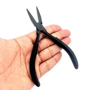 Alicates para extensión de cabello de nariz plana Logotipo personalizado Herramientas de extensión de cabello multifuncionales de acero inoxidable negro mate - Product Image 2