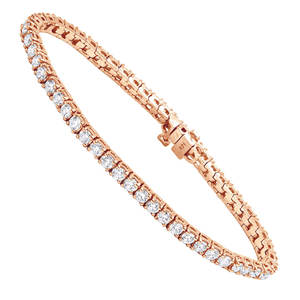Brazalete de Tenis de Oro Blanco de 14K para Mujer, Elegante Brazalete con Diamantes Redondos de 5 Quilates, Diseño Clásico, Joyería Fina de Moda - Product Image 1