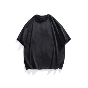 เสื้อยืดผ้าฝ้าย100% ฟอกสีกรดสำหรับผู้ชายหรูหราโลโก้วินเทจคุณภาพสูงผ้าฮิปฮอปทรงหลวมผ้าซีดจางออกแบบได้เองใส่ได้ - Product Image 6