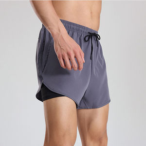 กางเกงขาสั้นออกกำลังกายสำหรับผู้ชาย ผ้าฝ้าย 100% ระบายอากาศ แห้งเร็ว สไตล์สตรีท ผูกเชือก เหมาะสำหรับวิ่งกลางแจ้งในฤดูร้อน - Product Image 2