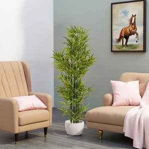 Modern Green Artificial Bamboo Tree with Pot Set of 2 for Home Garden Decoration Natural Style <b>Wedding</b> Thanksgiving <b>Ornament</b> - Product Image 3