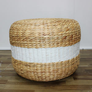 Artex Dong Thap Jacinto de agua tejido a mano forma redonda con rayas blancas pintadas - Product Image 5