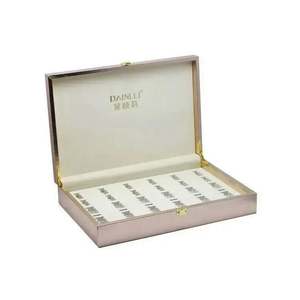 กล่องบรรจุภัณฑ์กระดาษแข็งสังเคราะห์แบบยาวแบบวินเทจทำจากหนัง PU สีโรสโกลด์เครื่องสำอางน้ำมันหอมระเหย - Product Image 6