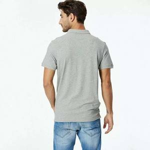 T-shirts de golf d'été avec logo personnalisé pour hommes en coton respirant pour polos de grande taille en jersey compressé à motif solide - Product Image 5