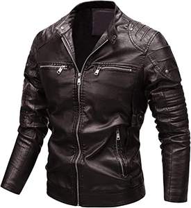 Veste en cuir pour hommes vêtements en cuir véritable fermeture éclair mode élégant hiver imperméable extérieur motard veste en cuir respirant - Product Image 3
