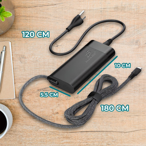 Caricabatterie Compatibile per Laptop HP 65W 90W Tipo C in Lega di Alluminio con Spina UK/US/EU, Porta DC, Corrente 25A, Uscita 20V per Auricolari - Product Image 3