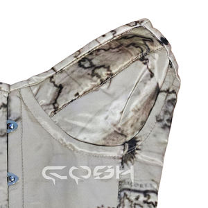 Corsés de satén con varillas de acero, sobrebustos, cincher de cintura, con estampado de mapa histórico, hechos a medida y de alta calidad - Product Image 3