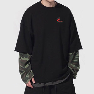 T-shirt respirant à manches doubles pour homme, vêtements décontractés, polyester/coton, séchage rapide, hiver - Product Image 1