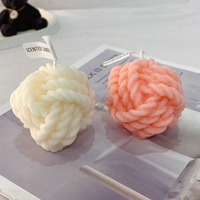 TOOWIN Chunky Garnball Duftkerze, Dekoratives Fotografie-Requisit, Garnknoten-Kerze