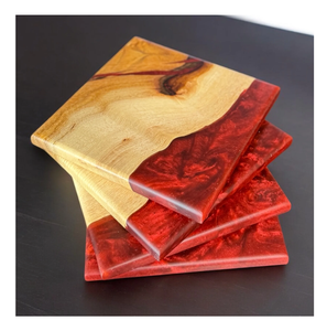 Dessous de verre en bois de résine époxy Design unique Dessous de verre en résine de bois époxy Artisanat fait à la main Vente supérieure - Product Image 6