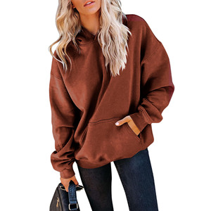 Sudaderas con capucha bordadas personalizadas con figuras de hombros caídos para mujer Unisex 100% algodón Streetwear sudaderas con capucha de punto para mujer - Product Image 1