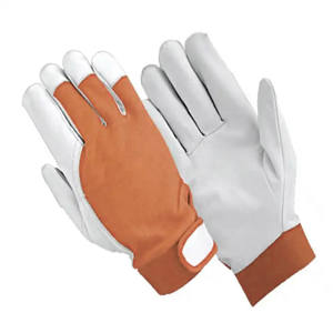 Guantes de conductor de cuero de grano de vaca de alta calidad Guantes de cuero de algodón de seguridad industrial de larga duración para protección de manos - Product Image 5