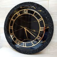 Jam Dinding Resin Epoxy Dekorasi Rumah Ukuran Sesuai Pesanan Dioperasikan dengan Baterai Buatan Tangan Desain Modern Pernikahan Kualitas Terbaik Klasik
