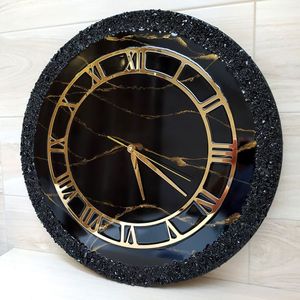 Horloge murale en résine époxy CREATES, décoration d'intérieur, taille personnalisée, fonctionne sur piles, fabrication artisanale, design moderne, mariage, meilleure qualité - Product Image 4