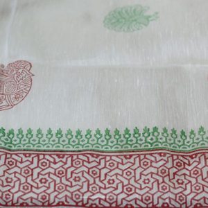 100% Pure European Linen Handloom Hand Spun Wooden Hand Block Printed Fabric - Product Image 4